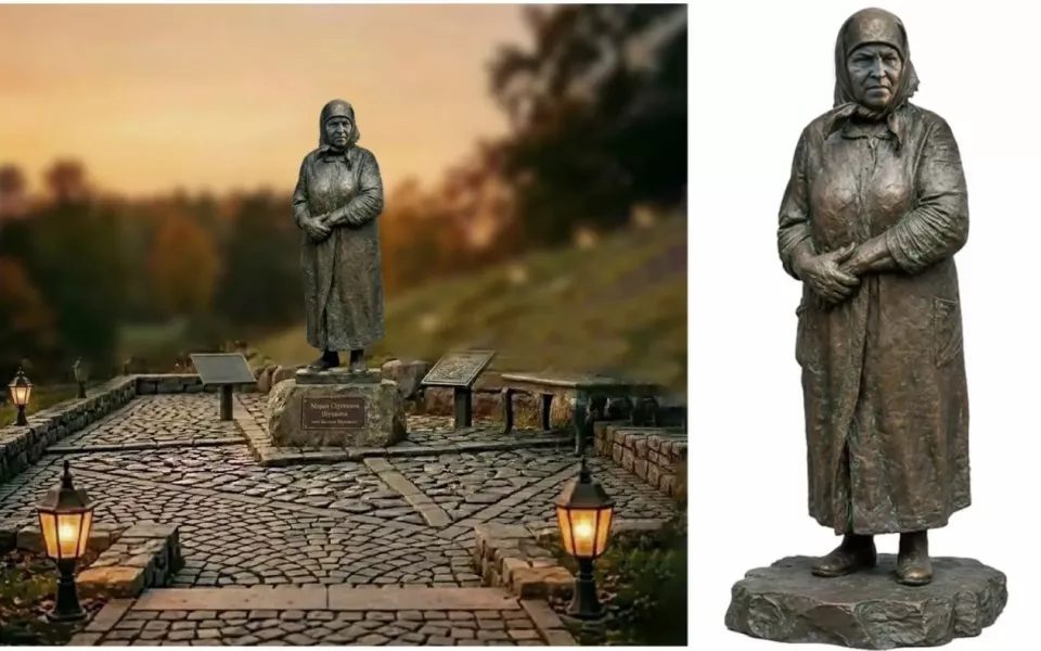 Показан эскиз памятника матери Шукшина в Сростках