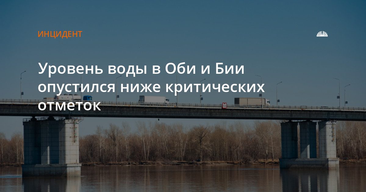 В Алтайском крае зафиксировано опасное обмеление рек Оби и Бии