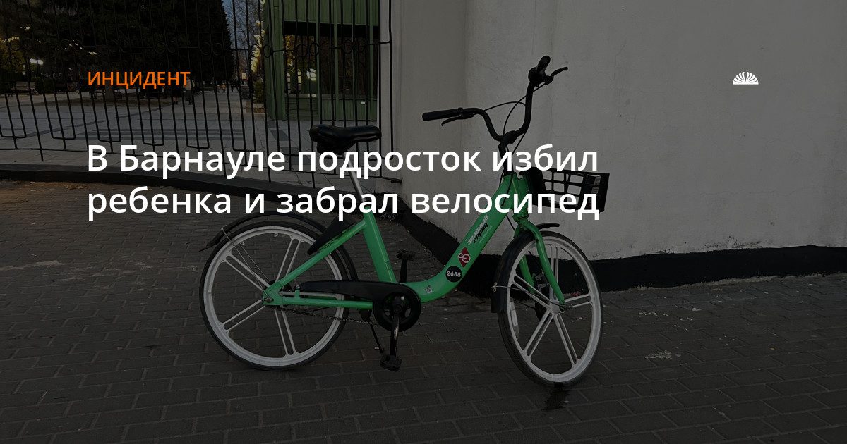 В Барнауле подросток избил ребенка и отобрал велосипед