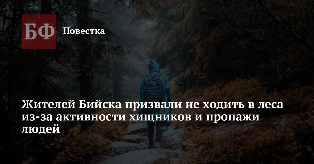 Бийчан призывают не ходить в леса из-за хищников и пропаж