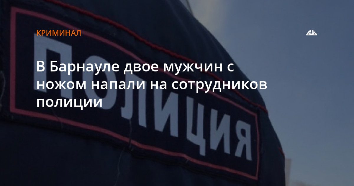 Суд приговорил двух барнаульцев за нападение с ножом на полицейских