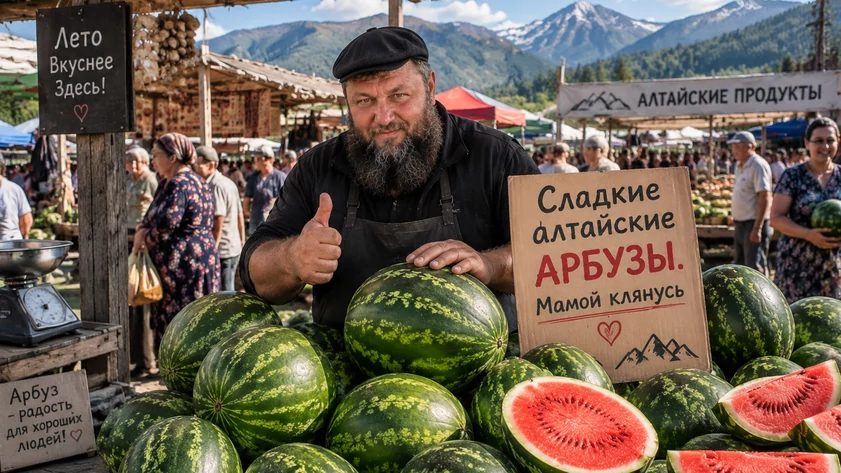Алтайские арбузы: от 20 килограммов до прилавка