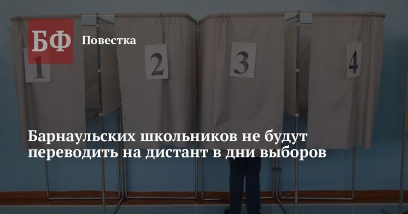 Барнаульские школы не переведут на дистант в дни выборов