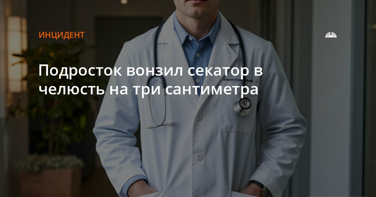 Подросток получил ранение секатором в челюсть
