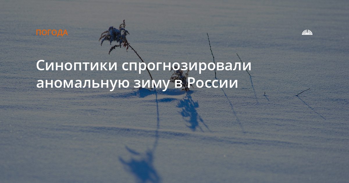 Синоптики прогнозируют аномально тёплую и влажную зиму в России