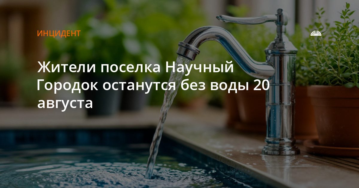 В поселке Научный Городок 20 августа ограничат водоснабжение