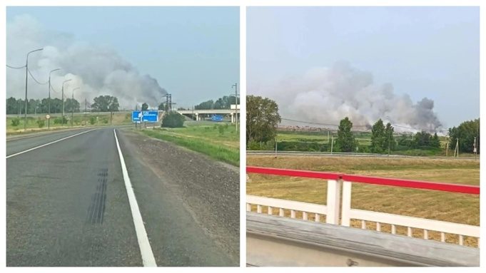На мусорном полигоне Бийска произошел пожар