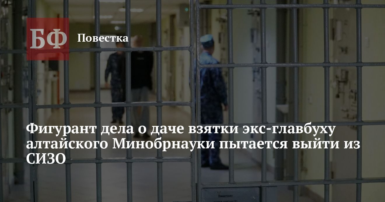 Предприниматель, давший взятку экс-главбуху, пытается выйти из СИЗО