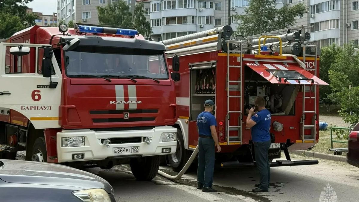 В Барнауле потушили пожар в жилой десятиэтажке на улице Папанинцев