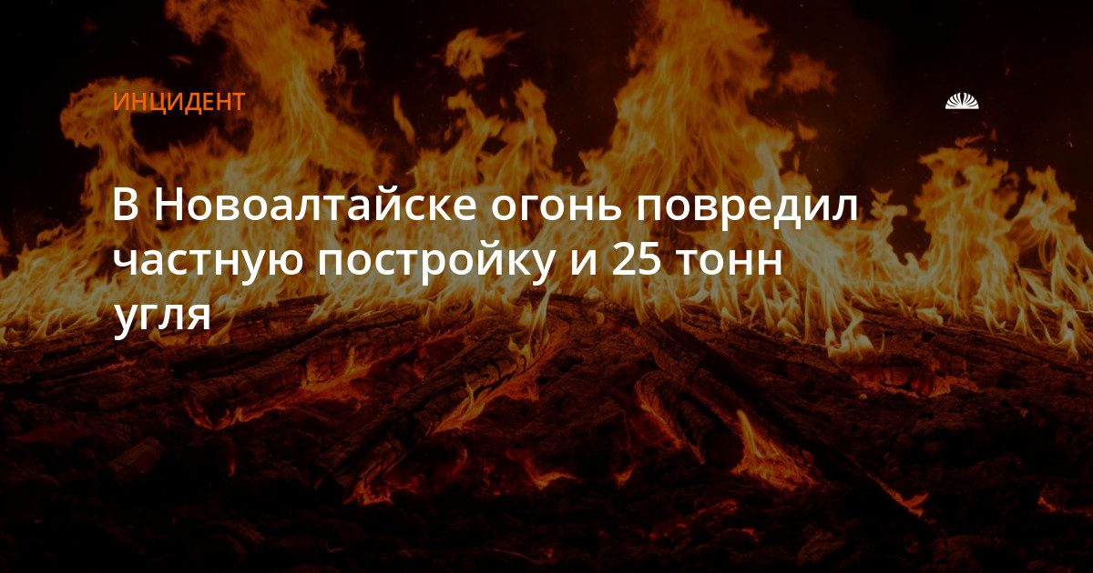 В Новоалтайске пожар повредил постройку и 25 тонн угля
